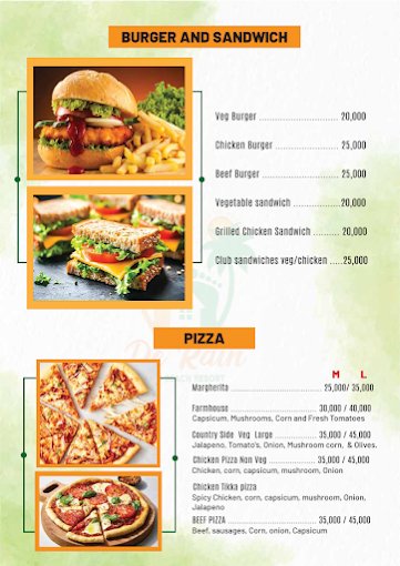 Burgers, Sandwiches & Pizza