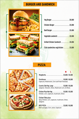 Burgers, Sandwiches & Pizza