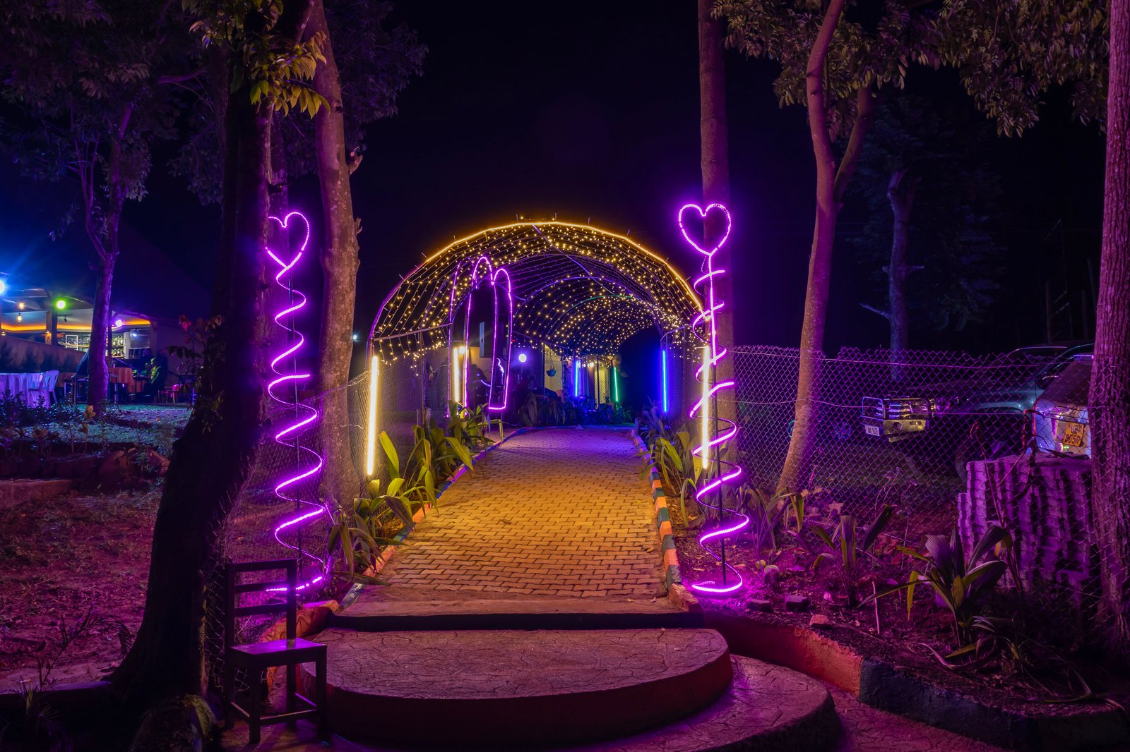 Peaceful outdoor seating area at resort